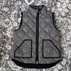 J. Crew Herringbone Black and White Vest